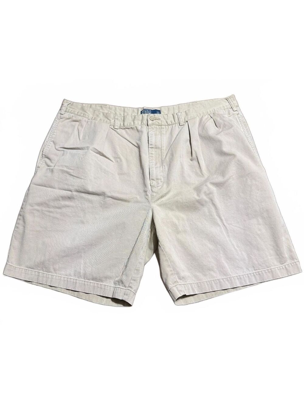 Polo Ralph Lauren Mens Tyler Shorts Khaki Pleated Chino 44B Vintage 90s *READ*